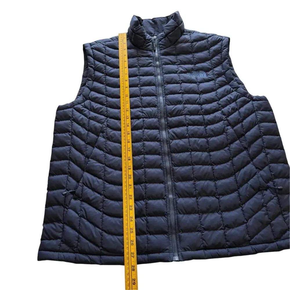The North Face TThermoBall Vest Mens Large Navy Blue Quilted Insulated Full Zip